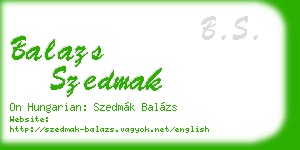 balazs szedmak business card